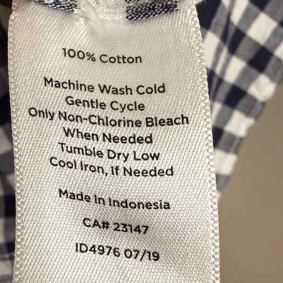 Talbots Women's 1X Black White Gingham Button Down Shirt 23x27 Long Sleeve - Picture 7 of 10